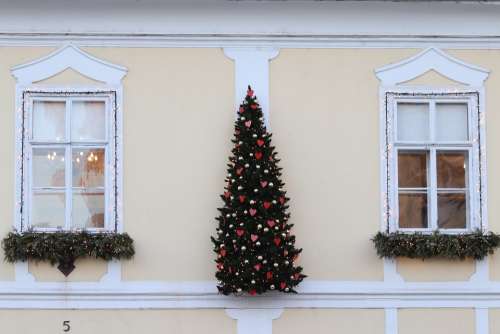 Building Front Christmas Decoration Outdoor Exterior