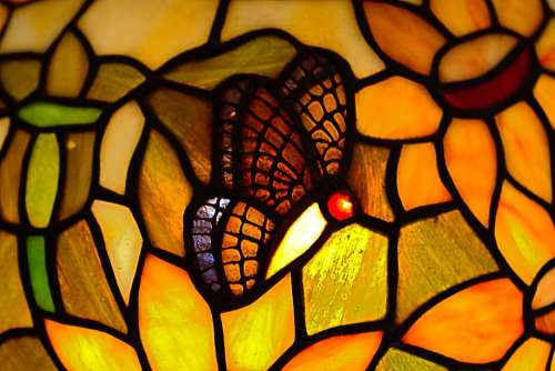 Butterfly Tiffany Glass Hell Light Colorful