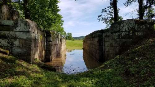 Canal Lock Lock Canal Abandoned Old North America