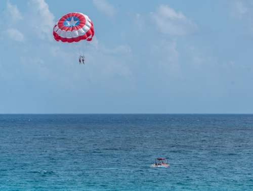 Cancun Mexico Parasailing Caribbean Travel Summer