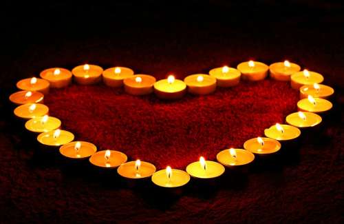 Candles Heart Flame Love Valentine Romance Fire