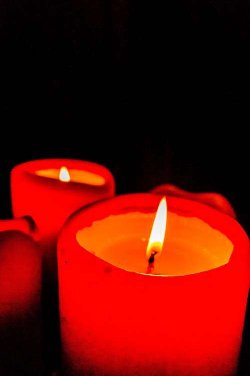 Candles Red Flame Black Love Christmas