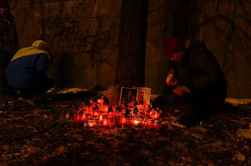 Candles People Sadness Monument Dark Evening