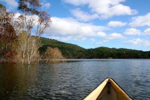 Canoe Tranquil Boat Lake Landscape Nature Calm