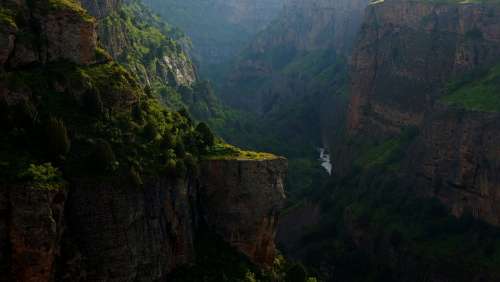 Canyon Mountains Deep Gorge Rocks Landscape Aksu