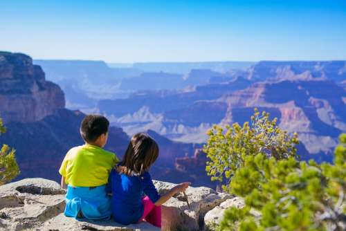Canyon Children Hike Kids Landscape Nature