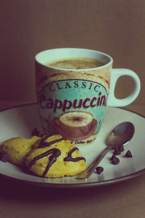 Cappuccino Caffe Coffee Chocolate Biscuits Biscuits