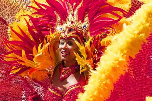 Carnival Woman Costume Orange Red Cariwest