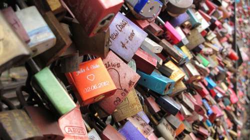 Castle Castles Bridge Love Colorful Love Locks