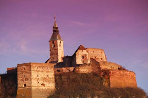 Castle Güssing Austria Evening Sunset