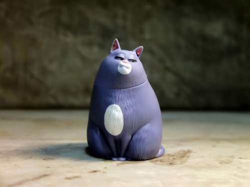 Cat Fat Toy Figurine Cute Small Painted Plastic