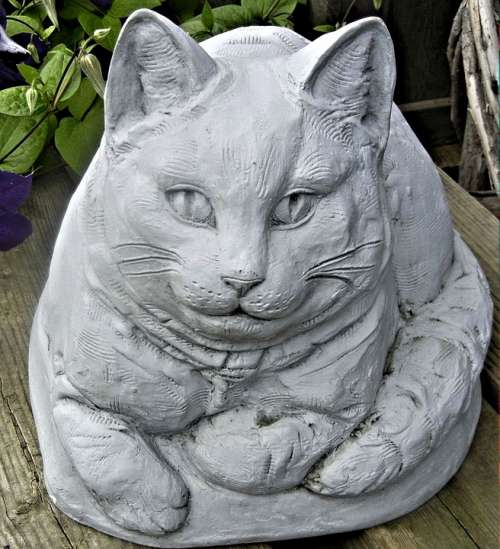 Cat Ornament Garden Pottery Clay