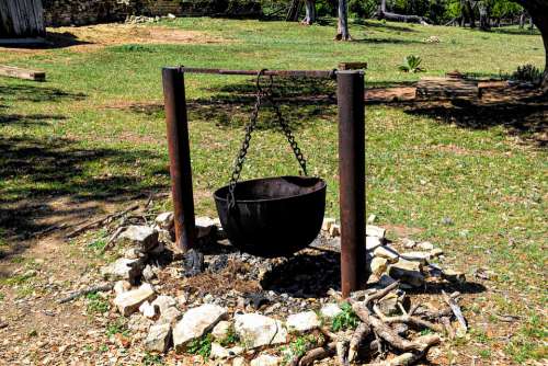 Cauldron Metal Campfire Kettle Pot Old Cooking
