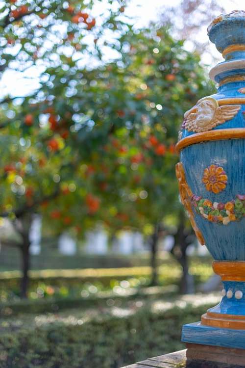 Ceramic Urn Park Vase Pottery Pot Decorative