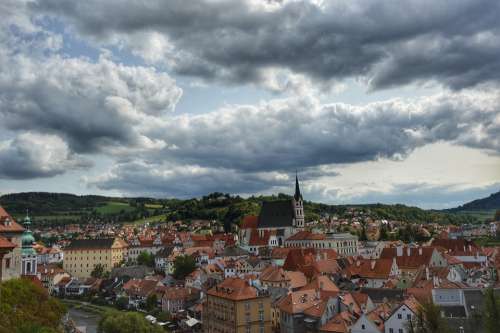 Český Krumlov Krumlov Hdr City Sky