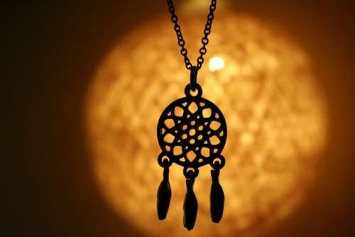 Chain Dream Catcher Light Dark Outline