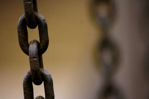 Chain Iron Links Of The Chain Connected