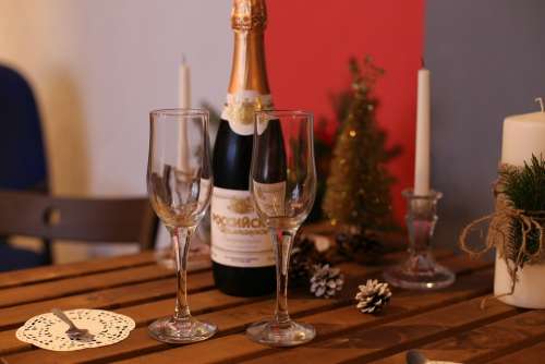 Champagne New Year'S Eve Celebration Bottles
