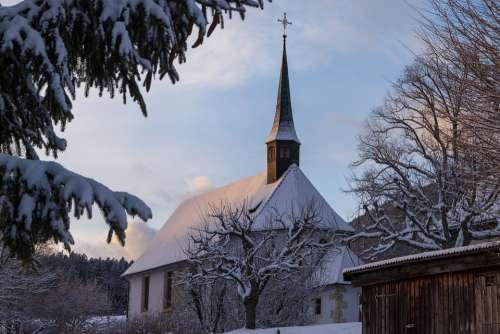Chappeli Grenchen Chapel Winter Church Wintry