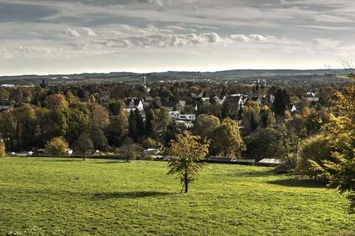 Chemnitz Landscape View Sky Distant View Panorama