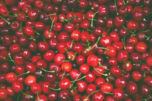 Cherries Food Fresh Fruits Red