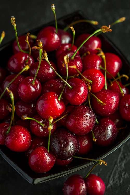 Cherry Berry Food Fresh Tasty Ripe Red Fruit