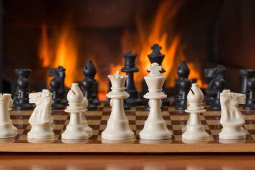 Chess Board Game Fireside Strategy Play