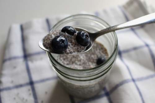 Chia Seeds Breakfast Eat Food Blueberries