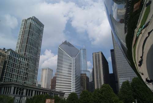 Chicago Bean City Architecture Usa Reflection