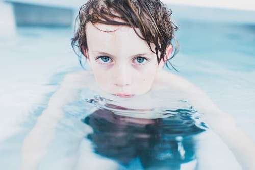 Child Clear Water Fun Kid Leisure Little Swimming