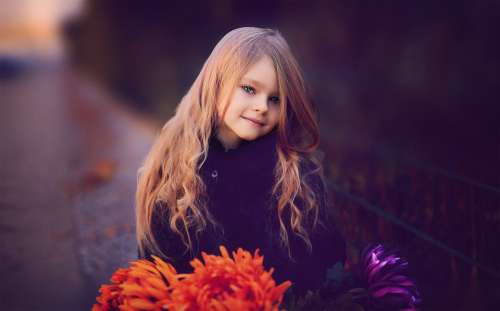 Child Girl Pretty Face Hairstyle Sweet Human