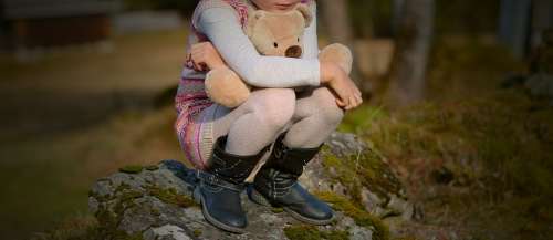 Child Girl Nature Teddy Bear