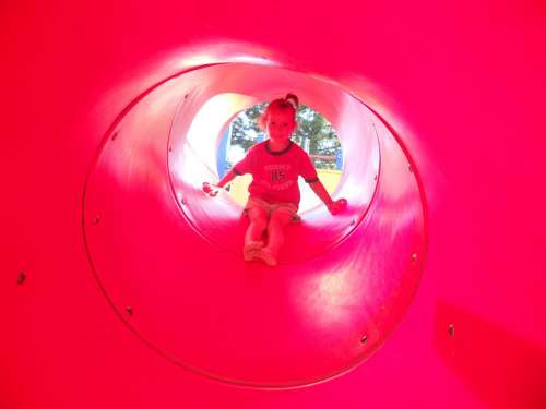 Child Tube Slide Red Colourful Fun Play