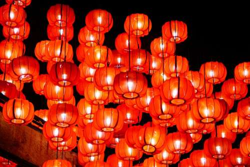 Chinese Chinese New Year Lantern Red Asian Lamps