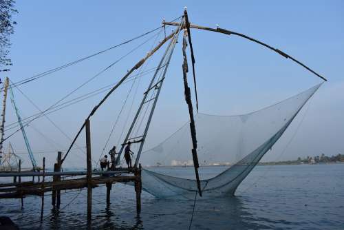 Chinese Fishing Nets Kochi Cochin India Asia