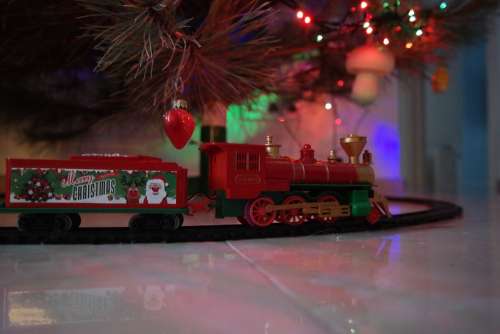 Christmas Toy Train Holiday Winter Decoration
