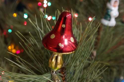 Christmas Toy Mushroom Festive Holiday Decoration