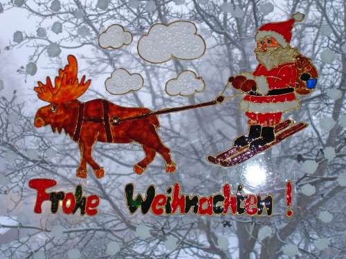 Christmas Window Sticker Reindeer Moose Slide