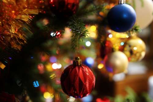 Christmas Baubles Christmas Tree Holidays Atmosphere