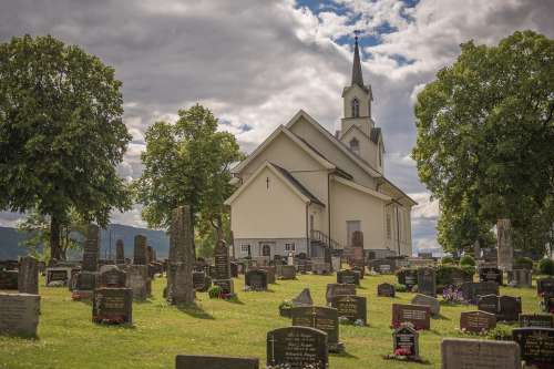 Church Cemetery Grave Graveyard Summer
