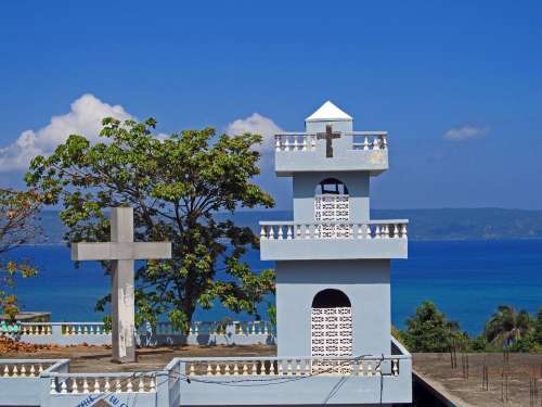 Church Church Haiti Haiti Blue Sea Blue Sky