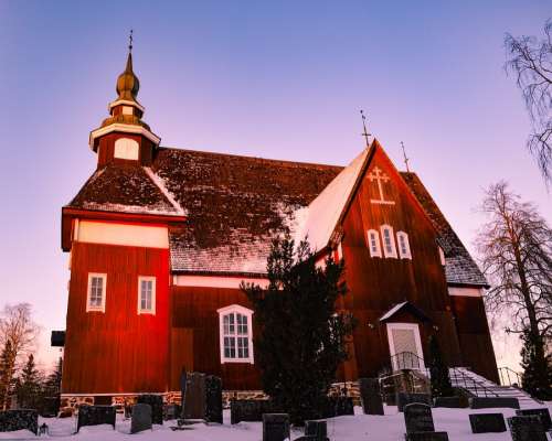 Church Woodchurch Cemetery Snow Finland