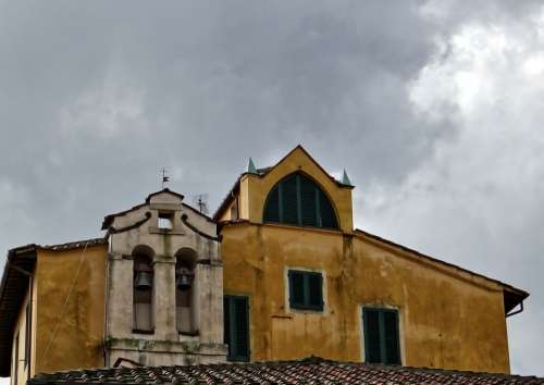 Church Spire Roof Italy Pescia Tuscany