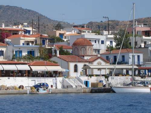Church Port Of Perdika Aegina Island Greece