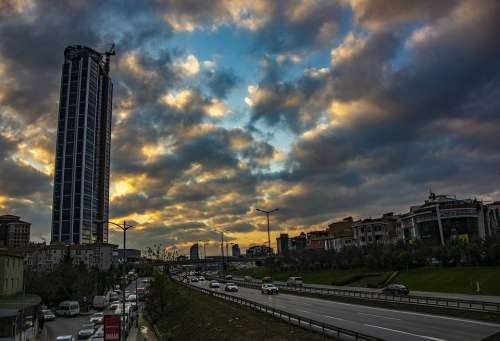 City Cloud Sky Architecture Urban Buildings