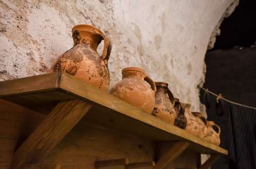 Clay Pots Pots Old Medieval Jars Jugs Antique