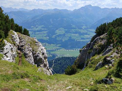 Climbing Mountains Panorama Alpine Hike Steep