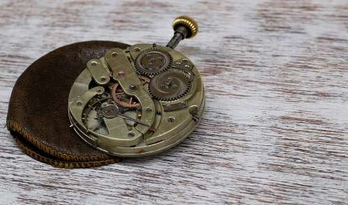 Clock Pocket Watch Movement Horology Old