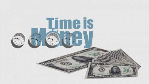 Clock Time Money Saying Slogan Kaufmann Business