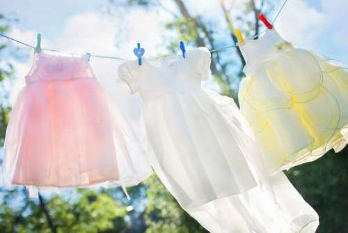 Clothesline Little Girl Dresses Laundry Hang